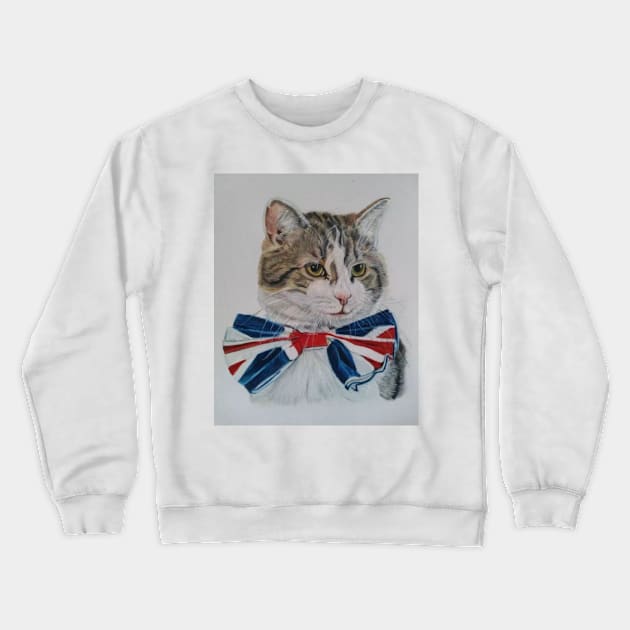 Larry the Downing Street Cat Crewneck Sweatshirt by kazboart